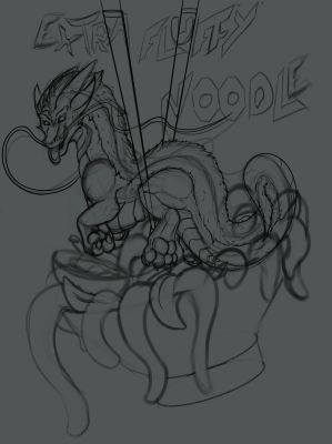 Noddle dragon tee shirt design by Drakk'Art
