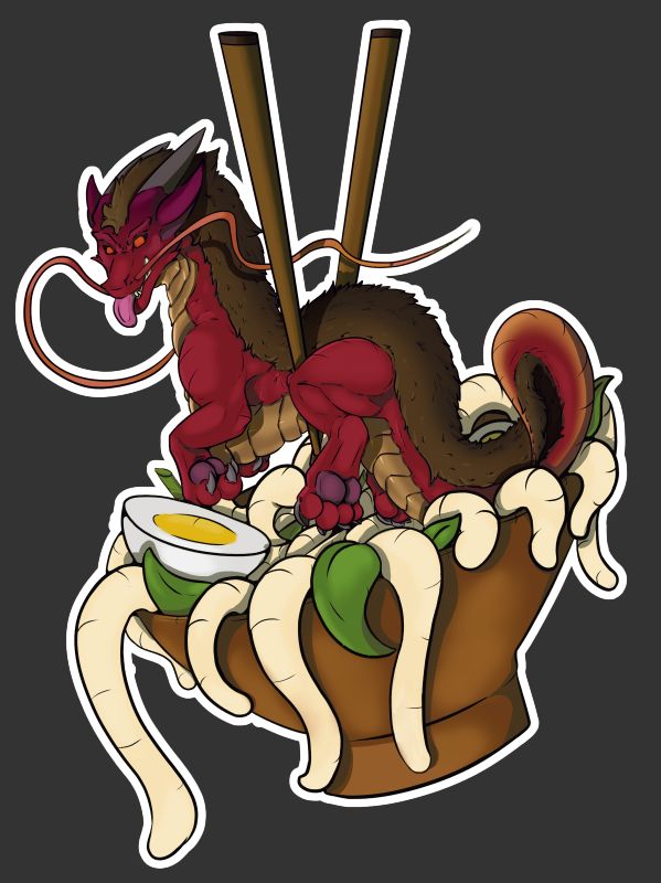 Noddle dragon tee shirt design by Drakk'Art